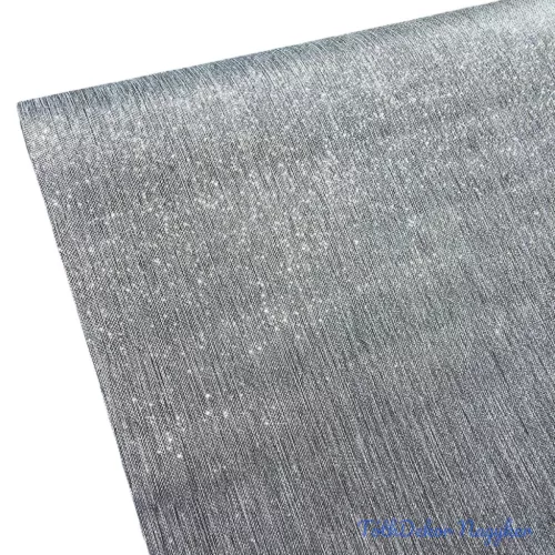 Metál vászon dekorációs anyag, asztali futó, 28cm x 5m - Ezüst