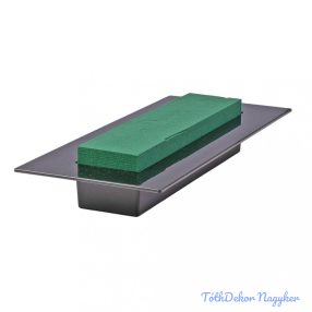   Ikebana téglalap, vizes tűzőhabbal 29x7cm, fekete tálban 39x17cm