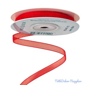 Organza szalag 6mm x 20m - Piros