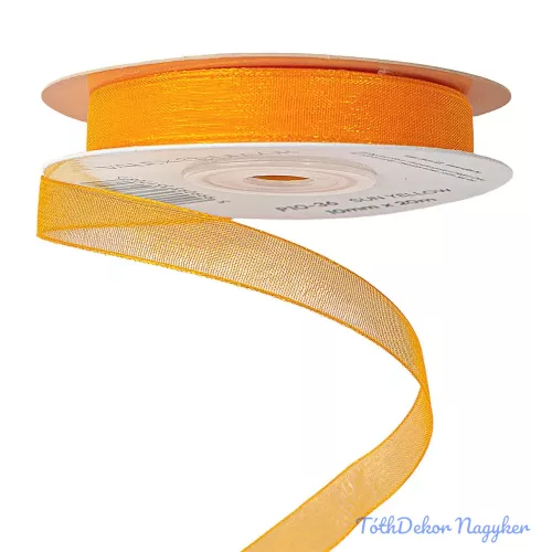 Organza szalag 10mm x 20m - Napsárga