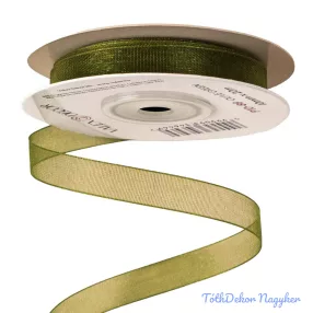 Organza szalag 10mm x 20m - Olivazöld