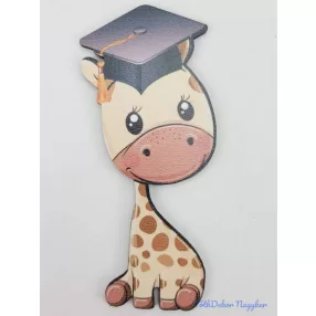 Zsiráf táblácska ballagó kalapos