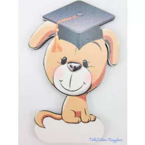 Barna kutyusos ballagó kalapos tábla