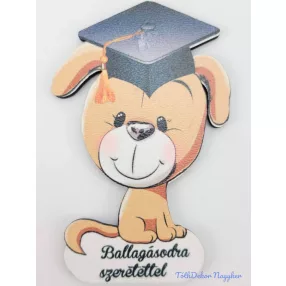 Barna kutyusos ballagó kalapos tábla - Feliratos