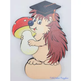 Süni gombával ballagó kalapban tábla