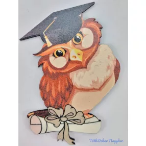 Masnis barna bagoly tábla ballagó kalapban