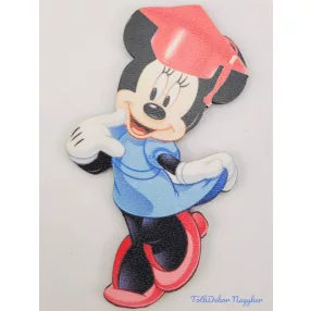 Minnie kék ruhában ballagó kalapos tábla