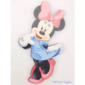 Minnie kék ruhában rózsaszín masnival a fején tábla