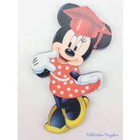 Minnie piros pöttyös ruhában ballagó kalapban tábla