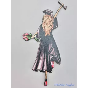 Taláros ballagó lány táblácska - Fekete