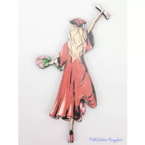 Taláros ballagó lány táblácska - Piros