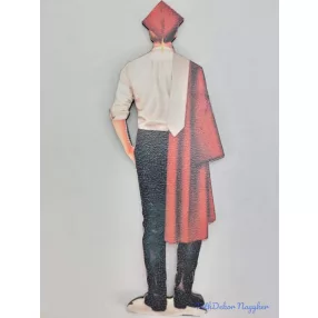 Taláros ballagó fiú tábla - Piros