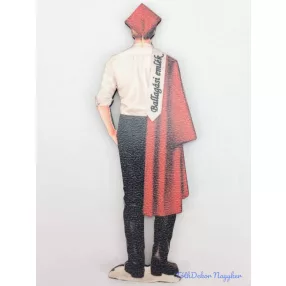 Taláros ballagó fiú piros táblácska- Feliratos