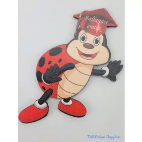 Vidám katica ballagó kalapos tábla - Feliratos