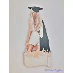 Ballagó lány táblácska 2 kb 15cm - Nagy