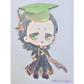 Loki (Thor testvére) ballagó kalapos táblácska
