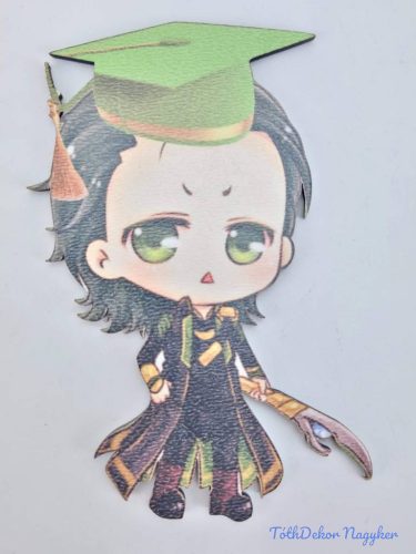 Loki (Thor testvére) ballagó kalapos táblácska
