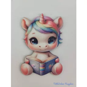 Unikornis figura - Könyvet fog