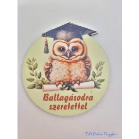 Ballagó figura 25 - Baglyos zöld kerek 7,5cm