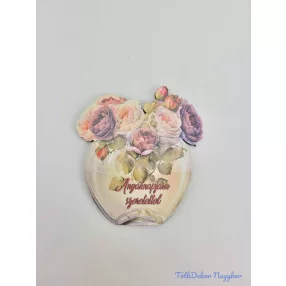 Anyák napi lézervágott fa táblácska kb 6-7cm PK-15