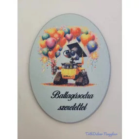 Ballagásodra szeretettel ovális 11,2x8,2cm - WALL-E