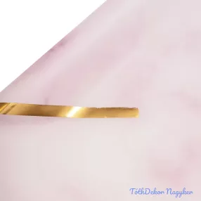   Aranyszegélyes, márványmintás fólia ív 57 x 57cm, 20db - Világos rózsaszín