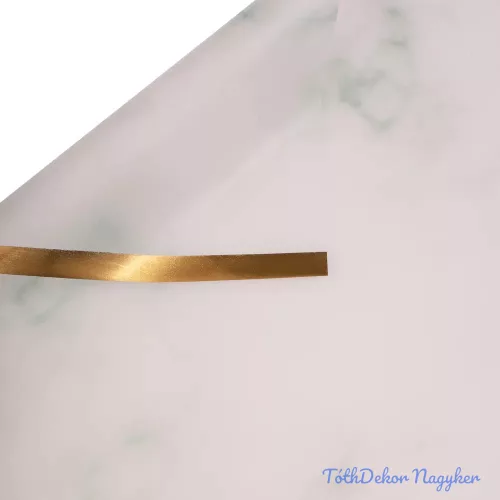 Aranyszegélyes, márványmintás fólia ív 57 x 57cm, 20db - Pasztell zöld