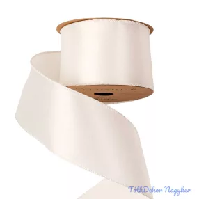   Fényes szatén szalag drótos szegéllyel 63mm x 5m - Fehér