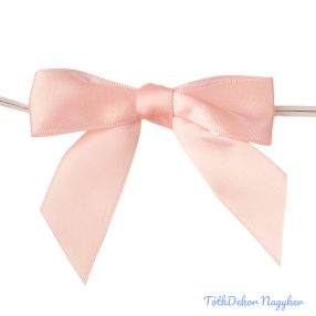   Szatén szalagos masni kb 9x9cm 10db/csomag - Púder Rózsaszín