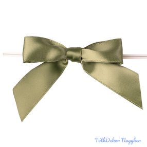 Szatén szalagos masni kb 9x9cm 10db/csomag - Mohazöld