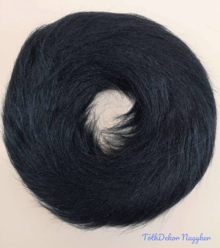 Szőrmés koszorú alap 25 cm hosszú szőrű - Fekete