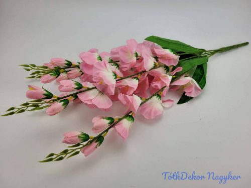 Kardvirág 5 ágú selyemvirág csokor 70 cm - Rózsaszín