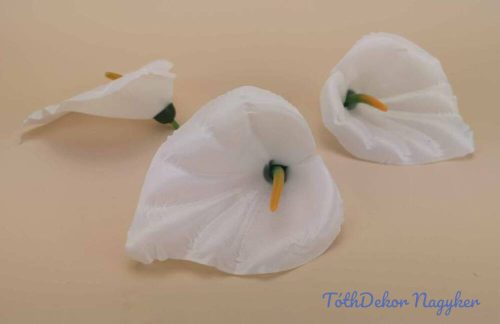 Kála selyemvirág fej 10 cm - Fehér