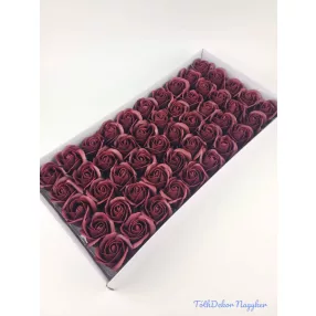 Szappanrózsa fej 50 db/doboz 5,5x6,5 cm - Sötét Bordó