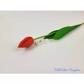 Tulipán szálas polifoam touch 48 cm - Piros
