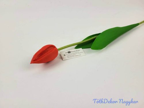 Tulipán szálas polifoam touch 48 cm - Piros