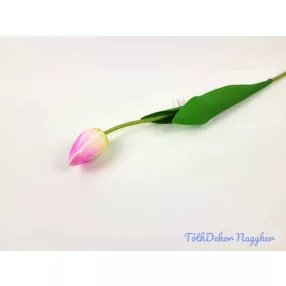   Tulipán szálas polifoam touch 48 cm - Halvány Lilás Fehér