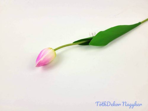 Tulipán szálas polifoam touch 48 cm - Halvány Lilás Fehér