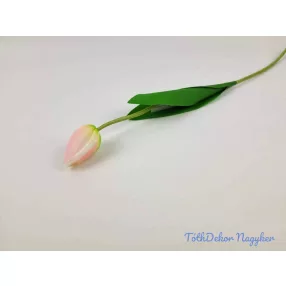   Tulipán szálas polifoam touch 48 cm - Halvány Rózsaszínes Fehér