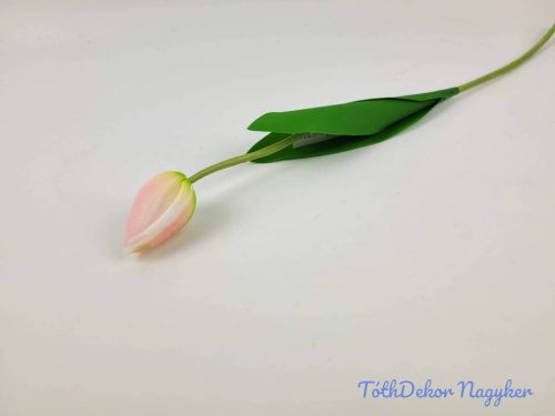 Tulipán szálas polifoam touch 48 cm - Halvány Rózsaszínes Fehér