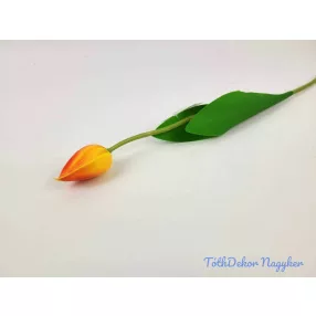 Tulipán szálas polifoam touch 48 cm - Piruló Narancs