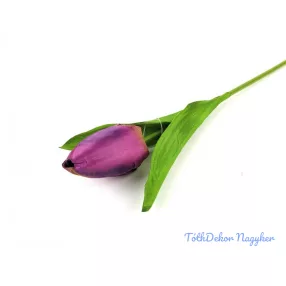 Tulipán szálas szatén 57 cm - Padlizsán