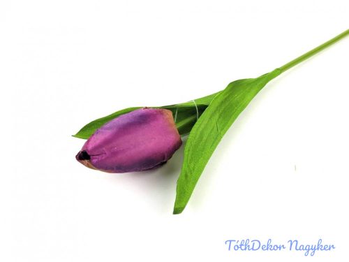 Tulipán szálas szatén 57 cm - Padlizsán