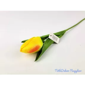 Tulipán szálas szatén 57 cm - Sárgás