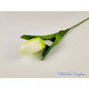 Tulipán szálas szatén 57 cm - Tört Fehér