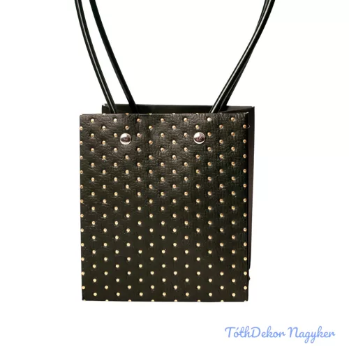 Pöttyös virágtáska 11,5x11,5x13cm - Sötétzöld