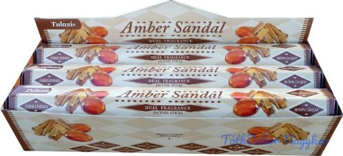 Tulasi hexa 20szál/doboz füstölő - Amber Sandal / Borostyán Szantál