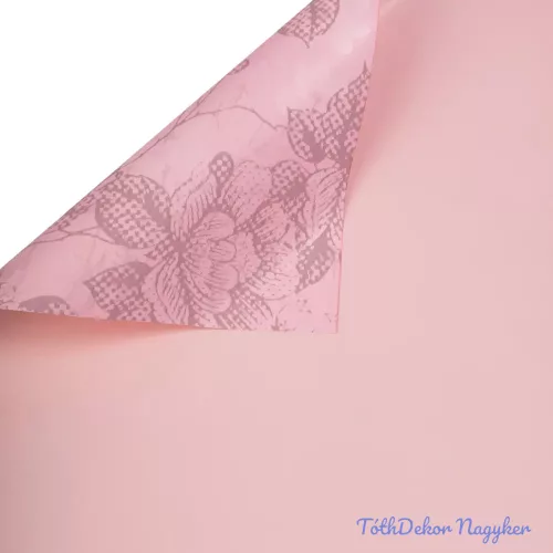 Vintage virágmintás fólia ív 55 x 55cm, 20db - Rózsaszín