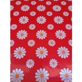 Vízhatlan mintás ív 70x100cm - 12 Szirmú - Piros