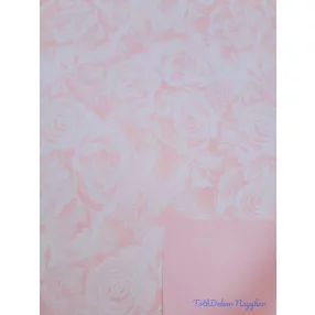   Vízhatlan mintás ív 70x100cm - Rózsafejmintás - Babarózsaszín